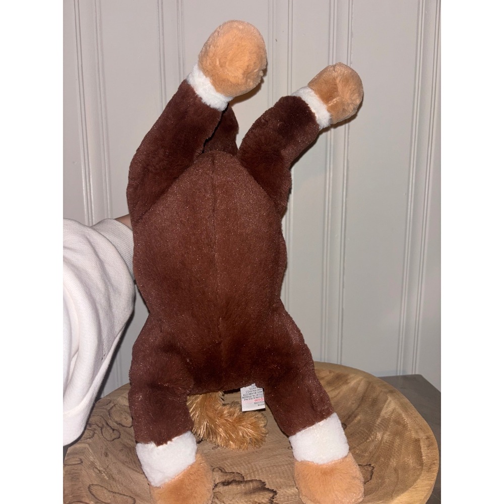Gund Brown Horse Plush Stuffed Animal White Socks Blaze 4049364 Lying Floppy - Picture 6 of 8